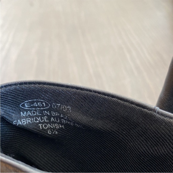 Leather Square Toe Booties Boots y2k Size 6.5 - Picture 11 of 11